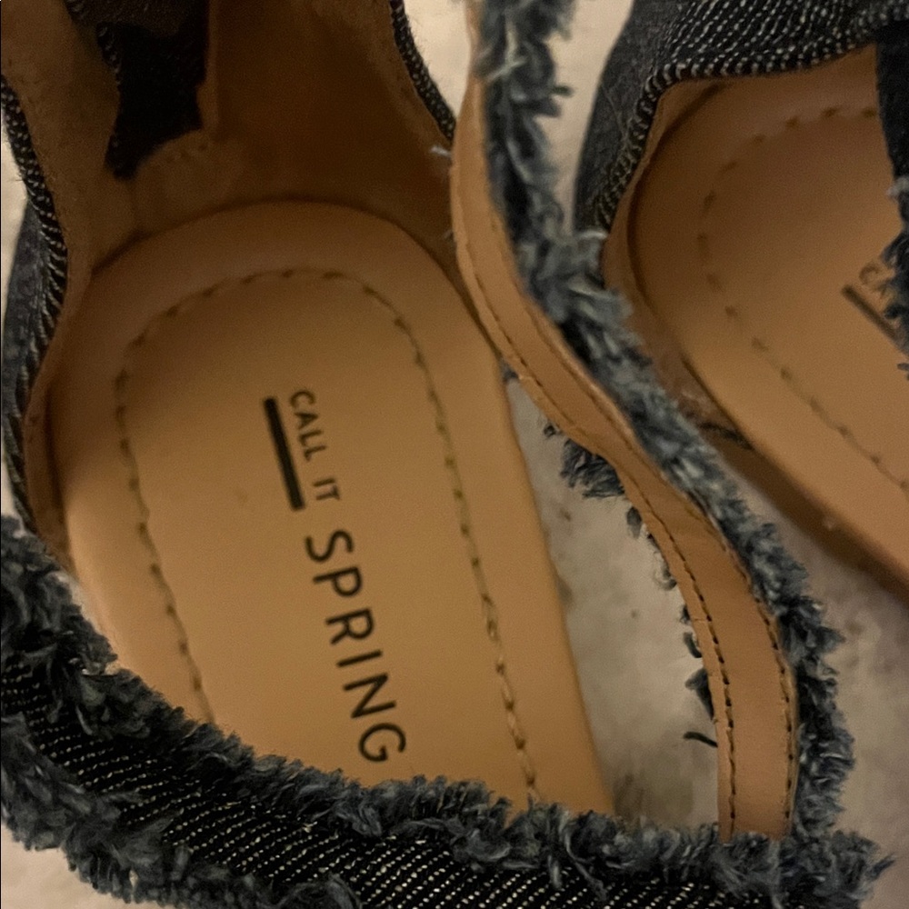 Soda Denim and Tan Strappy Sandals - Picture 6 of 16